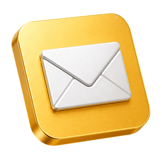 Busta email in 3D con funzione decorativa, presente nella pagina contattaci